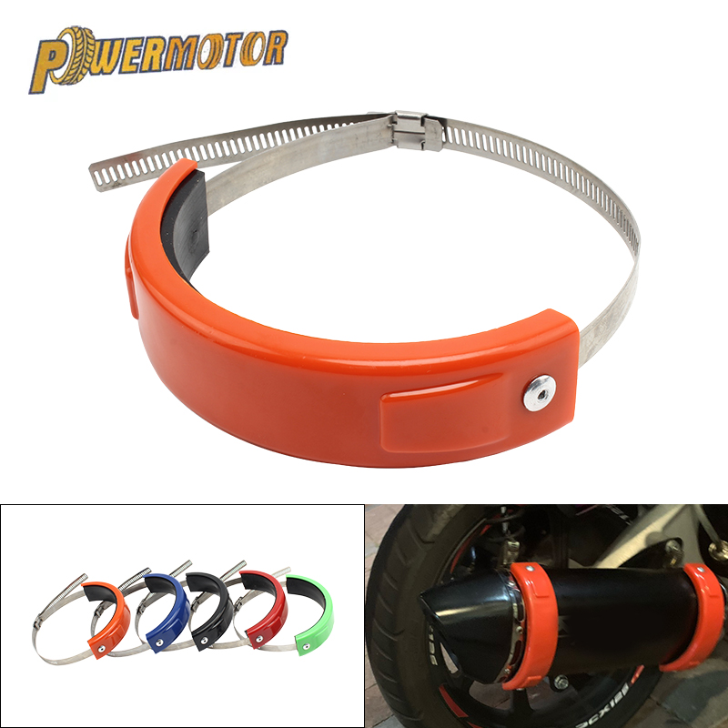 Pipe Clamp Bar - รถจักรยานยนต์รอบรูปไข่ไอเสียท่อ Drop Protection แหวน Muffler ป้องกันยาง100-160มม.สแตนเลสสตีล