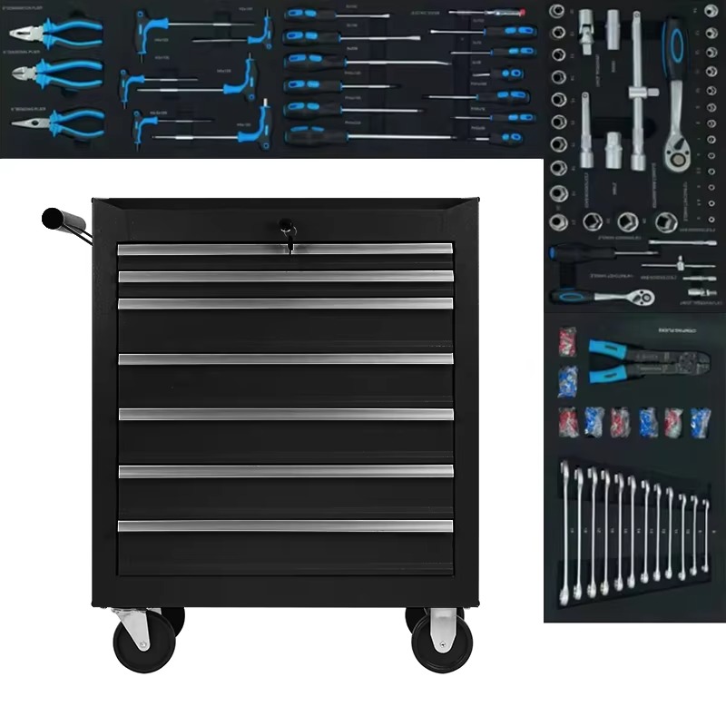 Workshop Garage Tools Manufacturer - ผู้ผลิตจีน 7 ลิ้นชักตู้เครื่องมือกลิ้งตู้เครื่องมือโรงรถการประชุมเชิงปฏิบัติการหนัก