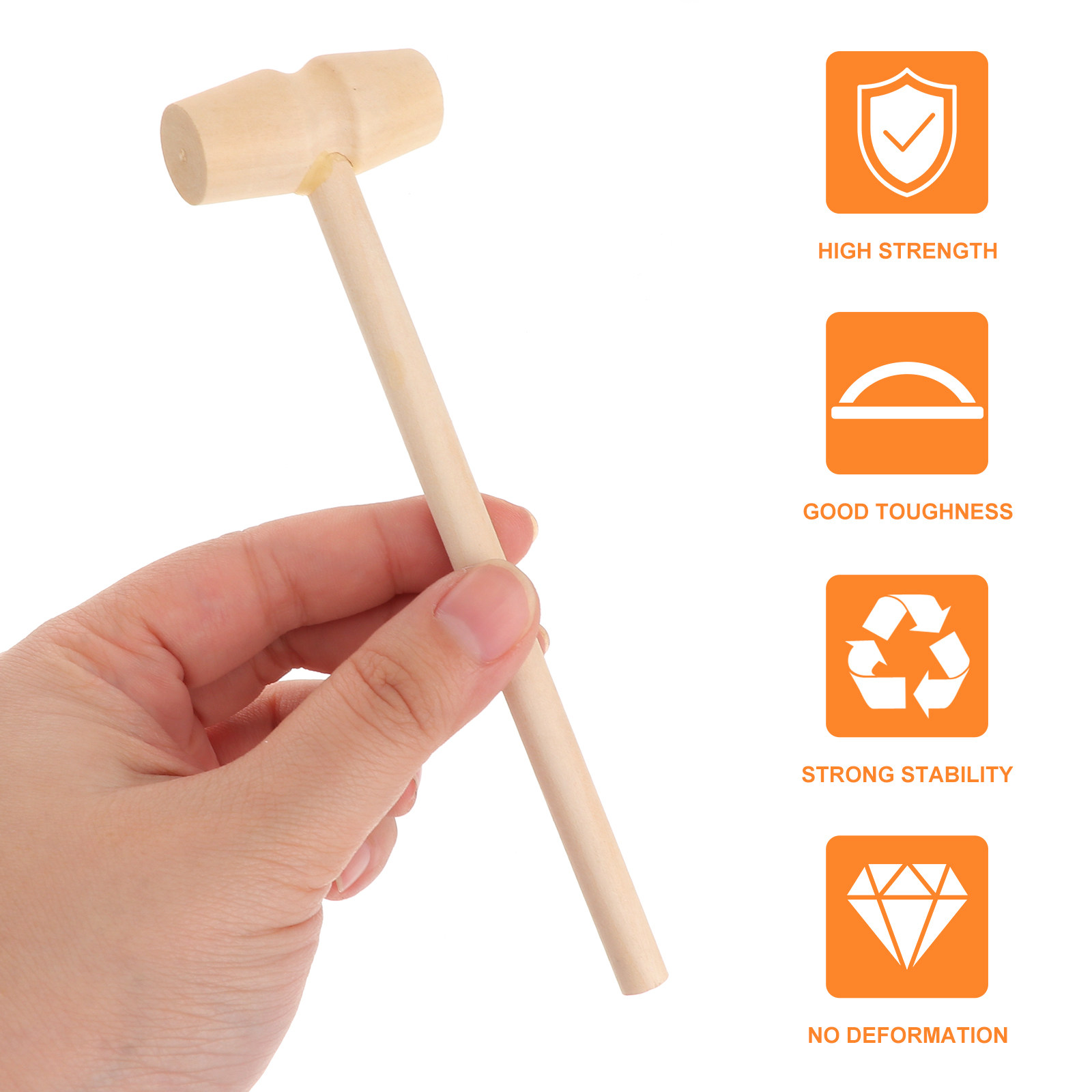 Mallet Wood Carving - ค้อนไม้ขนาดเล็ก 20 ชิ้น สำหรับเด็ก ค้อนไม้เนื้อแข็งแบบไม่เคลือบผิว สำหรับฝึกกล้ามเนื้อมือเด็ก