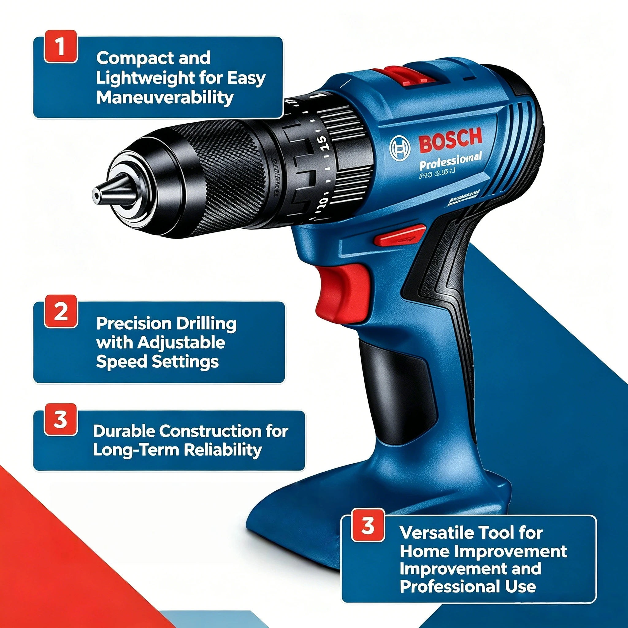 Bosch Drill Gsb 18V - บ๊อช GSB 185-LI 18V สว่านกระแทกไร้สาย แรงบิดปรับได้