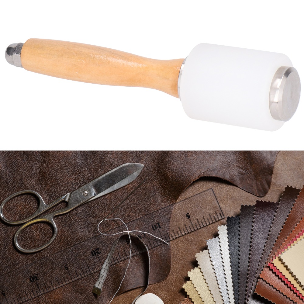 Mallet Wood Carving - ค้อนแกะสลักหนังหลายวัสดุ สีต่างๆ ความยาว 21 ซม. ด้ามไม้