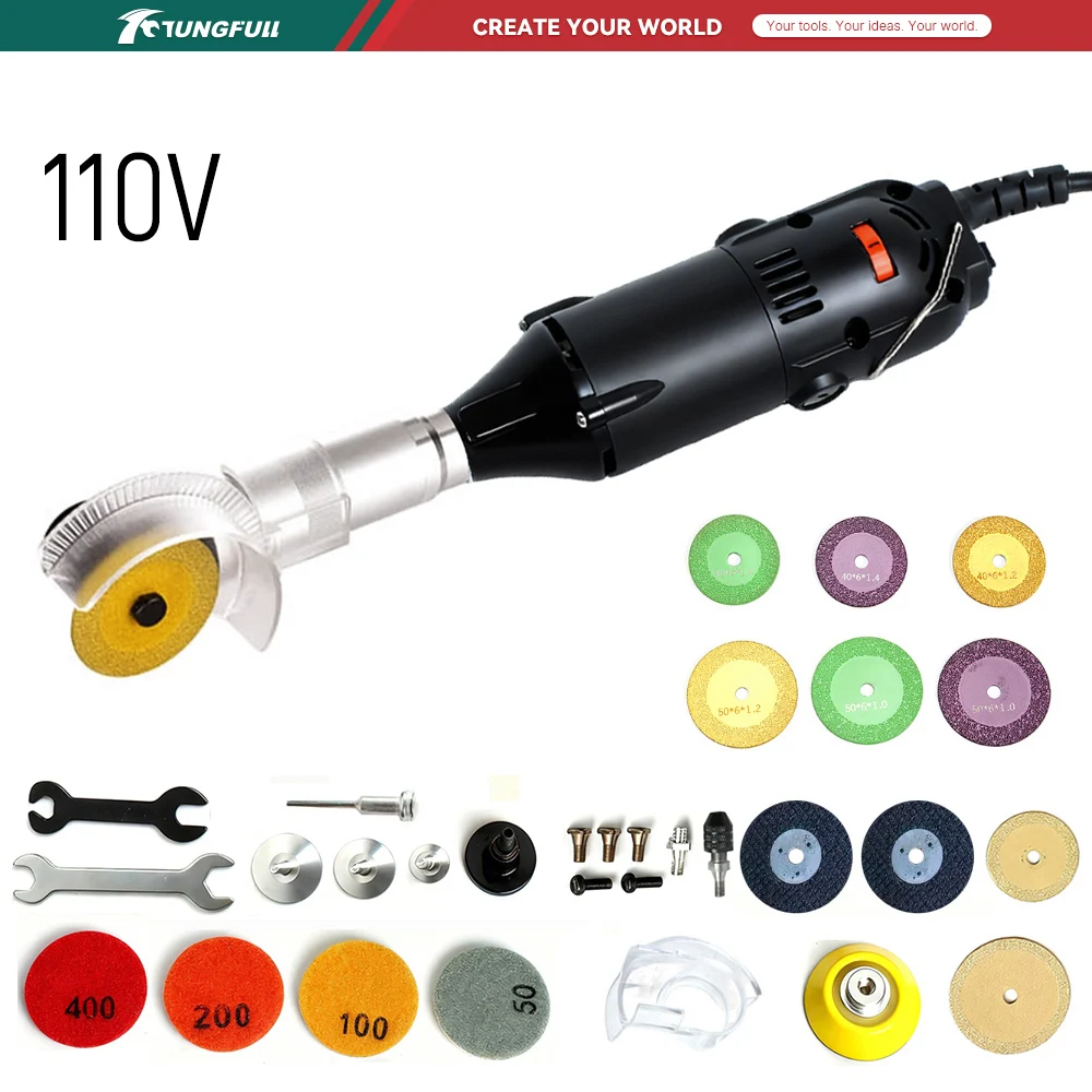 Workshop Tools And Equipment - เครื่องเจียรมุมขนาดเล็ก TUNGFULL 110V เครื่องขัดไฟฟ้าแบบพกพา สำหรับงานตัดโลหะ ไม้
