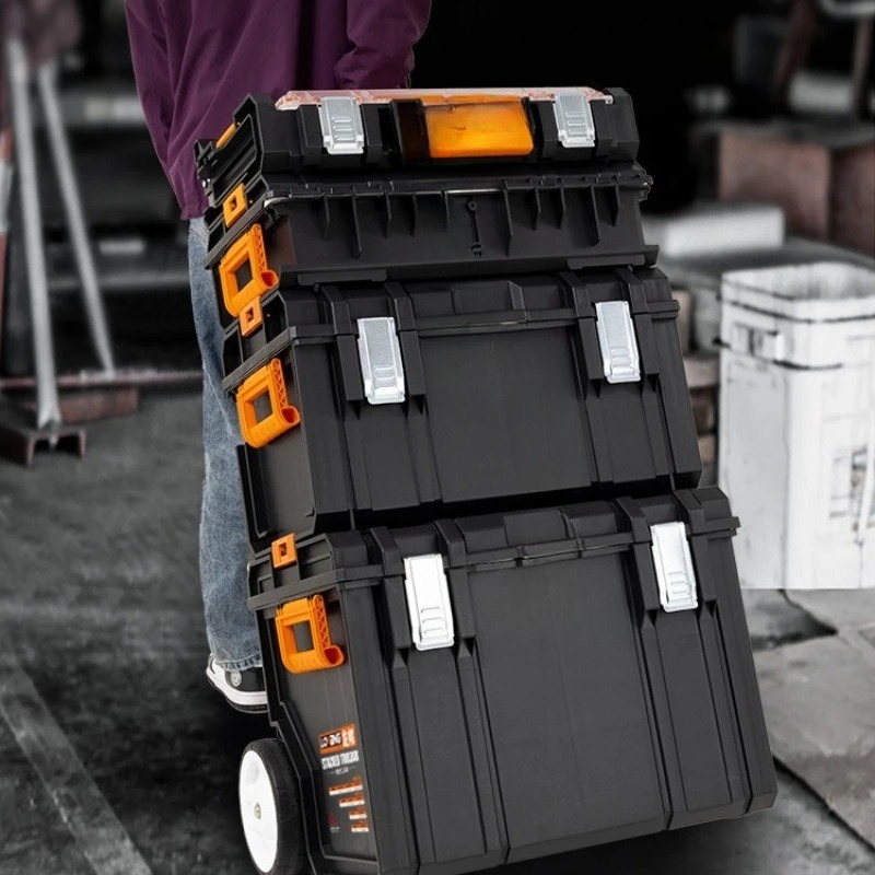 Workshop Garage Tools Manufacturer - กล่องเครื่องมือแบบซ้อนได้ กล่องเครื่องมือโลหะแบบพกพา แข็งแรง ทนทาน พร้อมกุญแจล็อค กล่องเก็บเครื่องมือแบบมีล้อ
