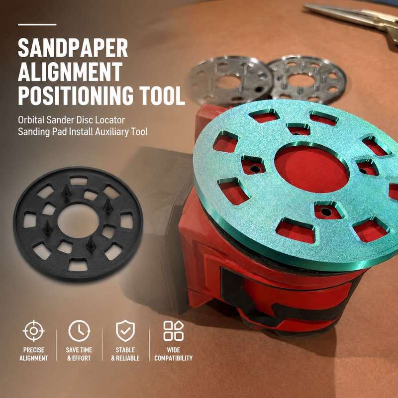Workshop Tools Locations - เครื่องมือจัดตำแหน่งกระดาษทราย เครื่องมือกำหนดตำแหน่งแผ่นขัดสำหรับเครื่องขัดกระดาษทรายแบบวงโคจร อุปกรณ์เสริมสำหรับการติดตั้งแผ่นขัด เครื่องมือช่วยสำหรับงานในโรงงาน