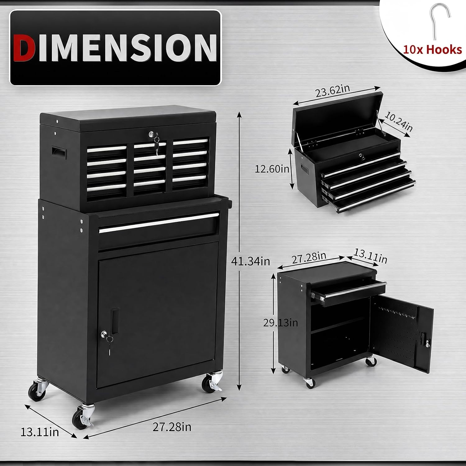 ตู้เก็บเครื่องมือแบบมีล้อ 5 ลิ - Tools Trolley For Workshop บทวิจารณ์และราคา